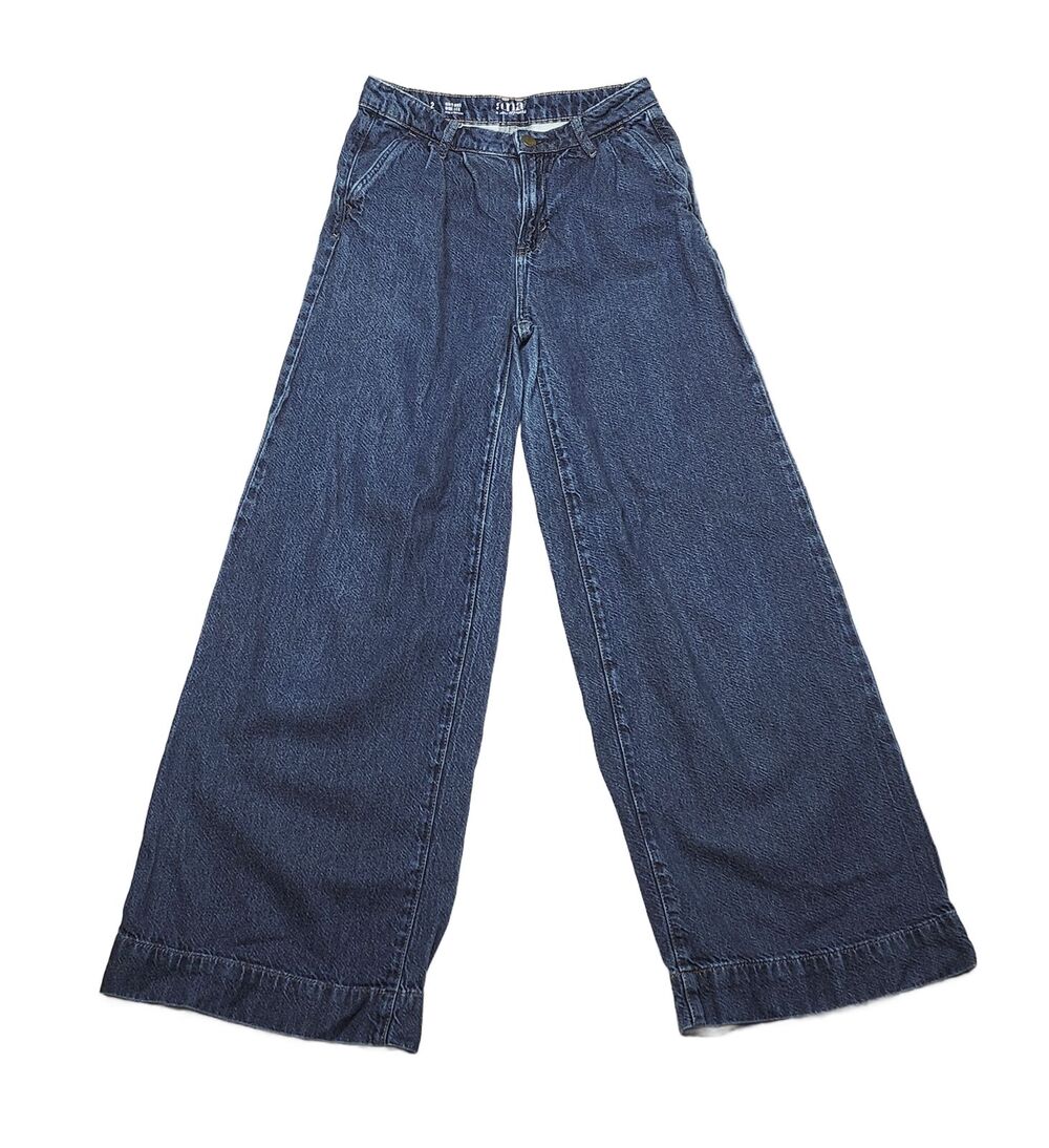 a.n.a A New Approach Women's Size 2 High Rise Wide Leg Dark Wash Denim Jeans
